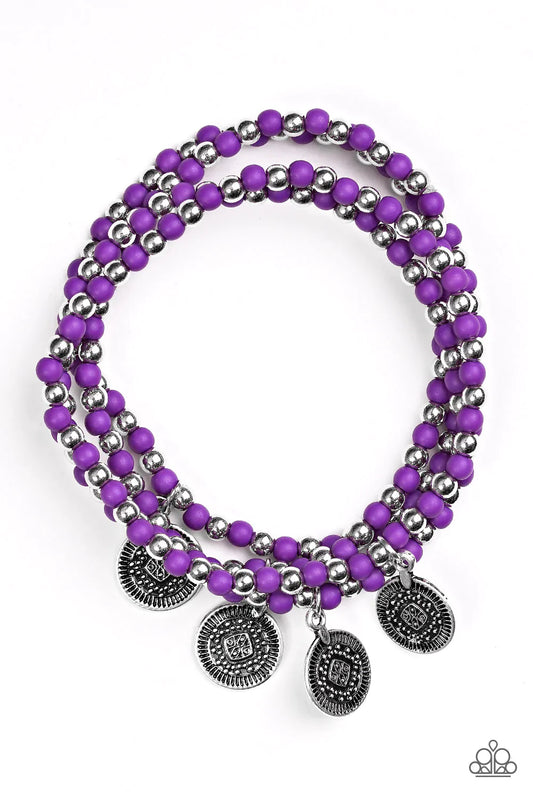 Paparazzi Bracelet ~ Gypsy Globetrotter - Purple