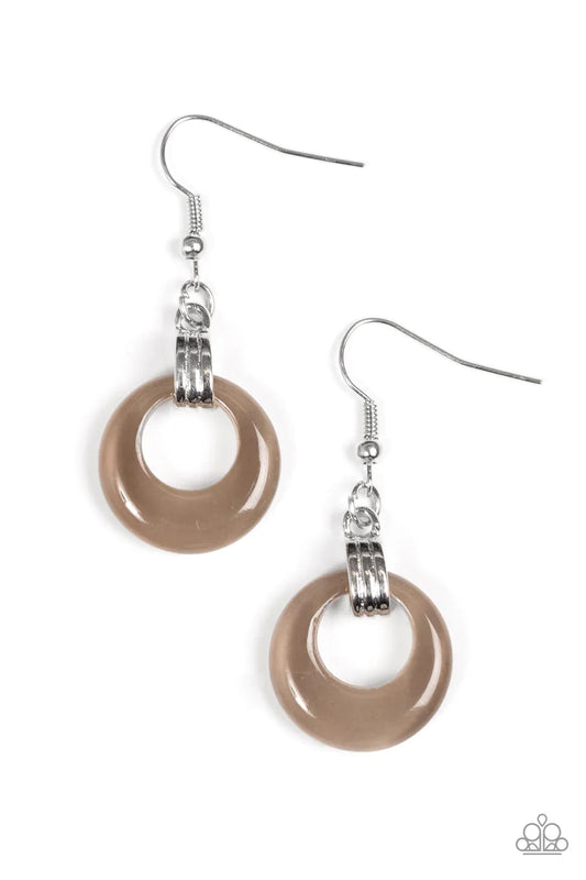 Paparazzi Earring ~ Look High and GLOW - Brown