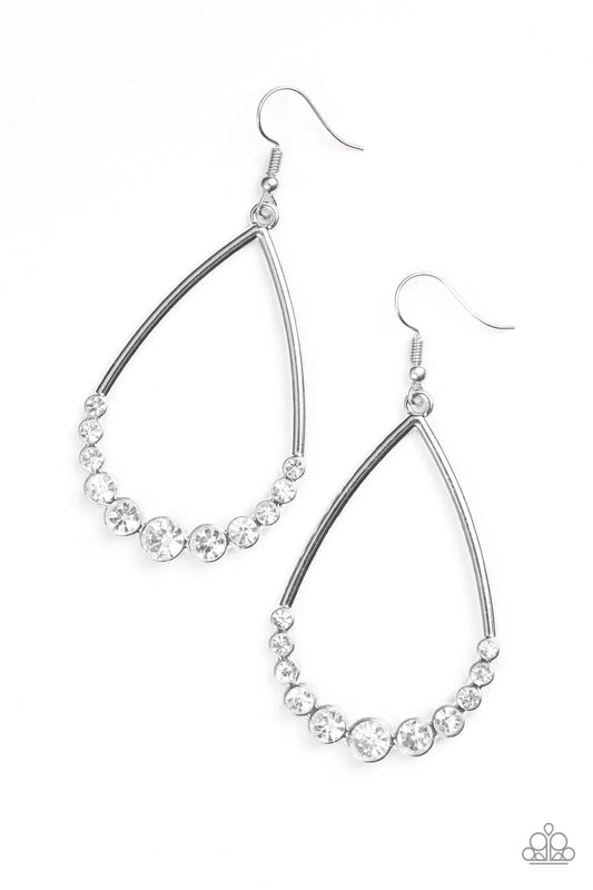 Paparazzi Earring ~ Dipped In Diamonds - White