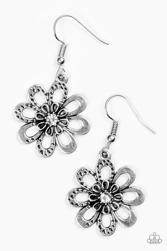 Paparazzi Earring ~ Fashion Floret - White