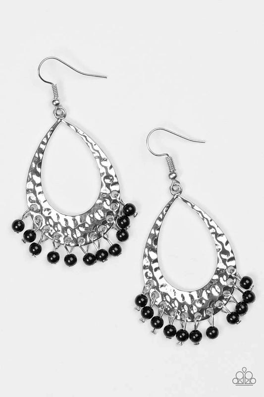 Paparazzi Earring ~ Casually Cancun - Black