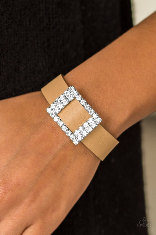Paparazzi Bracelet ~ Diamond Diva - Brown