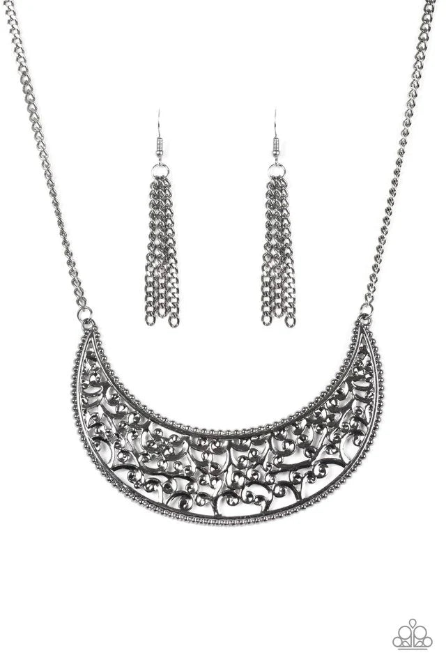 Paparazzi Necklace ~ Moroccan Moon - Black