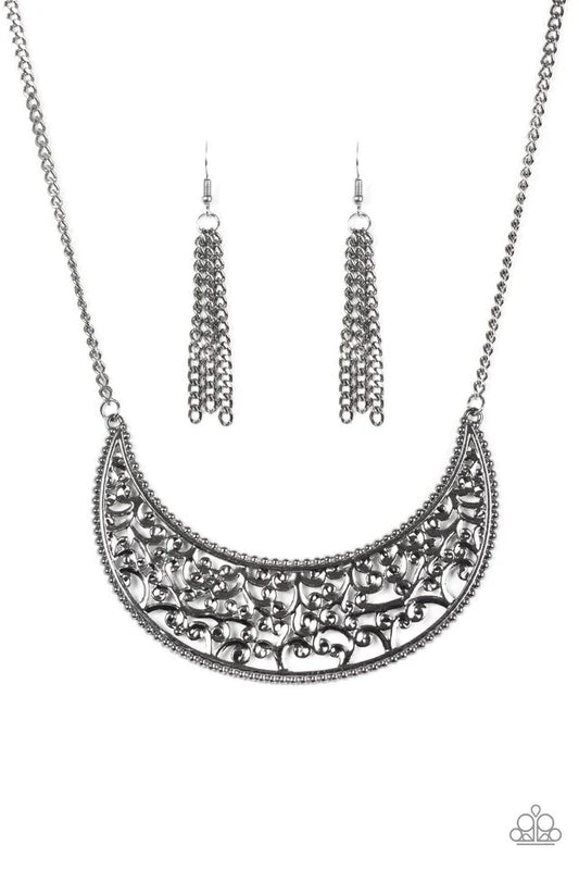 Paparazzi Necklace ~ Moroccan Moon - Black