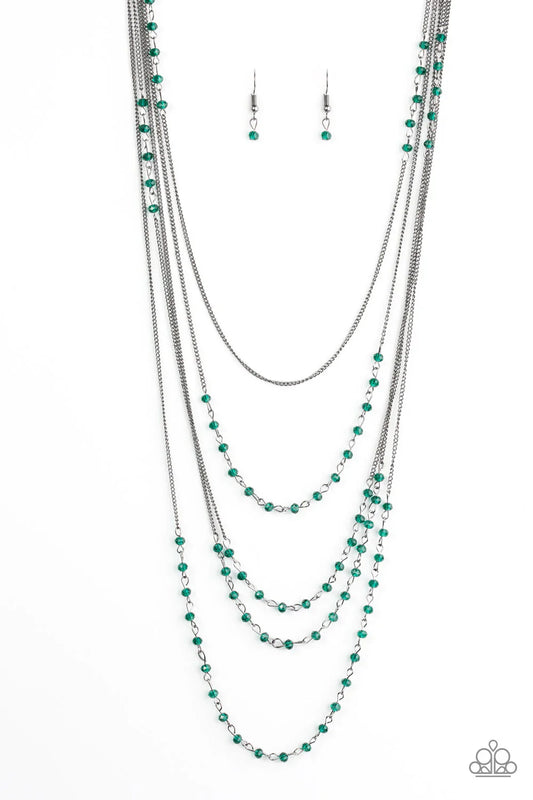 Paparazzi Necklace ~ Sprinkled In Starlight - Green