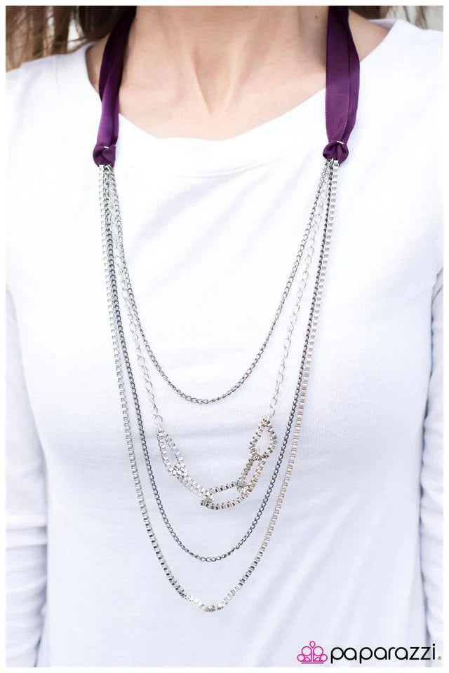 Paparazzi Necklace ~ Delicately Dangerous - Purple
