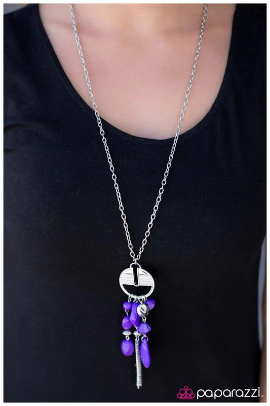 Paparazzi Necklace ~ Just Dropping By - Purple