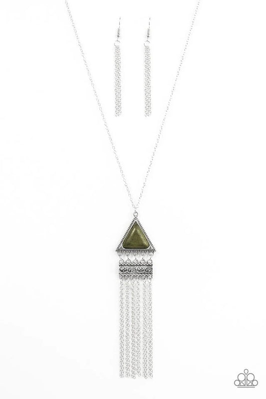 Paparazzi Necklace ~ Painted Plateaus - Green