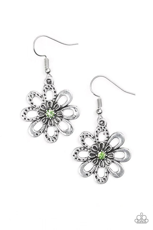 Paparazzi Earring ~ Fashion Floret - Green