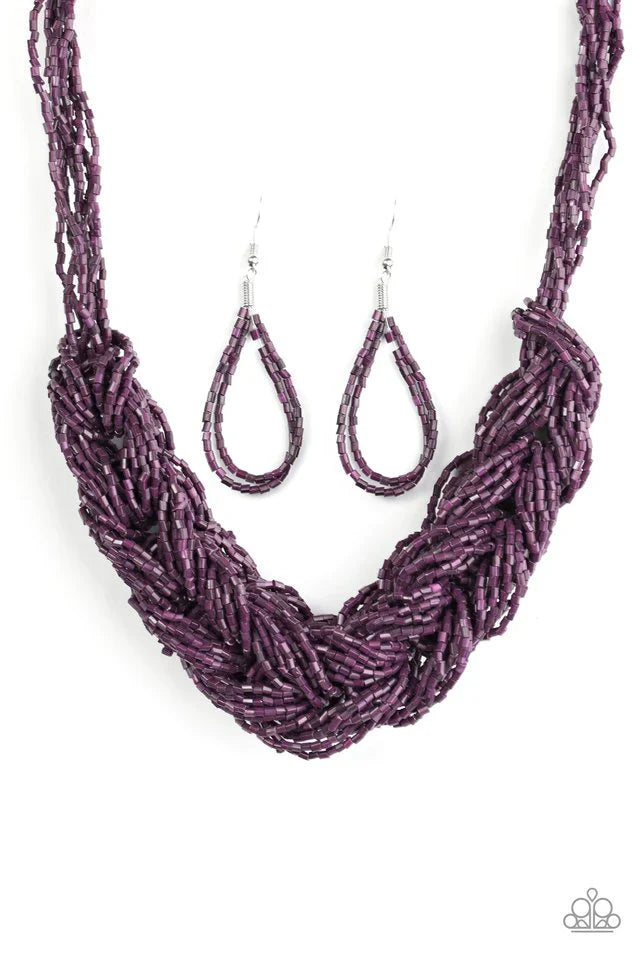 Paparazzi Necklace ~ WRAP Battle - Purple