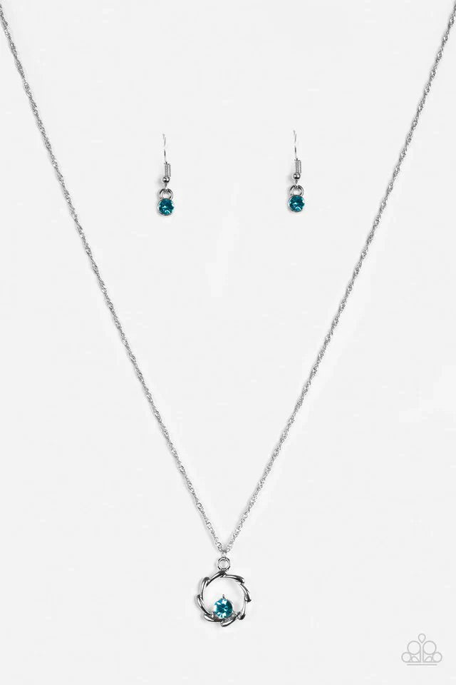 Paparazzi Necklace ~ Paint The Town In Glitter - Blue