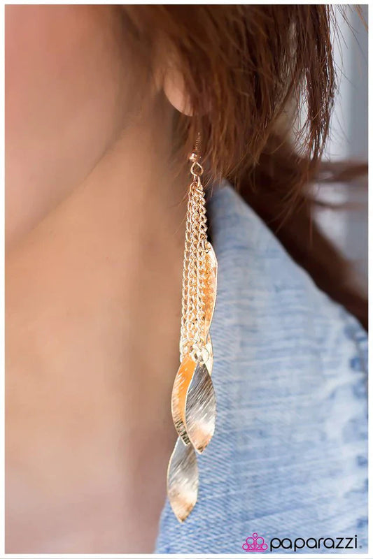 Paparazzi Earring ~ Afterglow - Gold