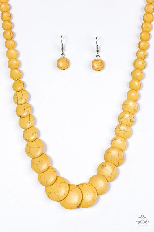 Paparazzi Necklace ~ Desert Flats - Yellow