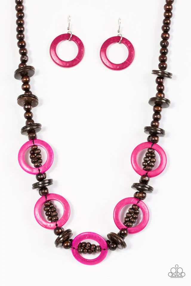 Paparazzi Necklace ~ Fiji Foxtrot - Pink