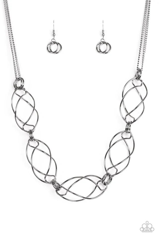 Paparazzi Necklace ~ Burst Into Flames - Black