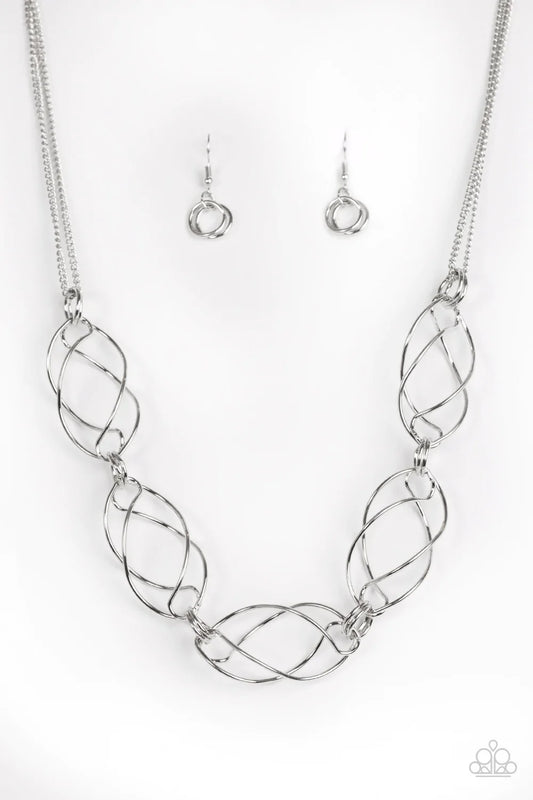 Paparazzi Necklace ~ Burst Into Flames - Silver