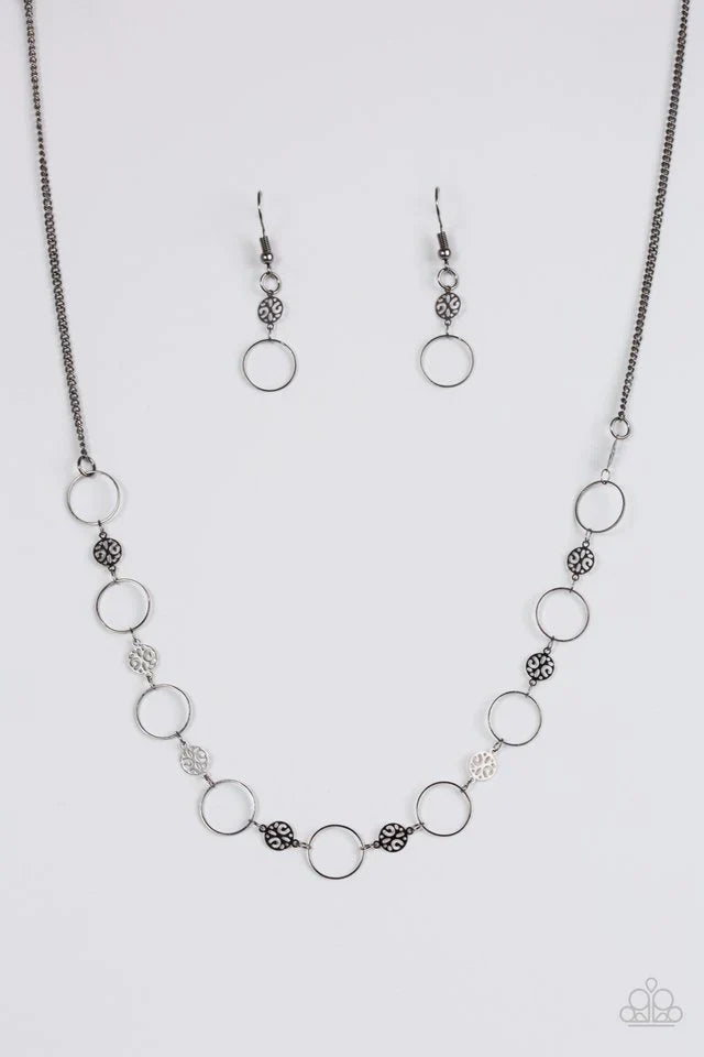 Paparazzi Necklace ~ Demurely Dainty - Black