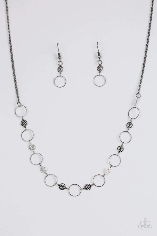 Paparazzi Necklace ~ Demurely Dainty - Black