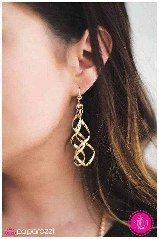 Paparazzi Earring ~ My Better Half - Gold