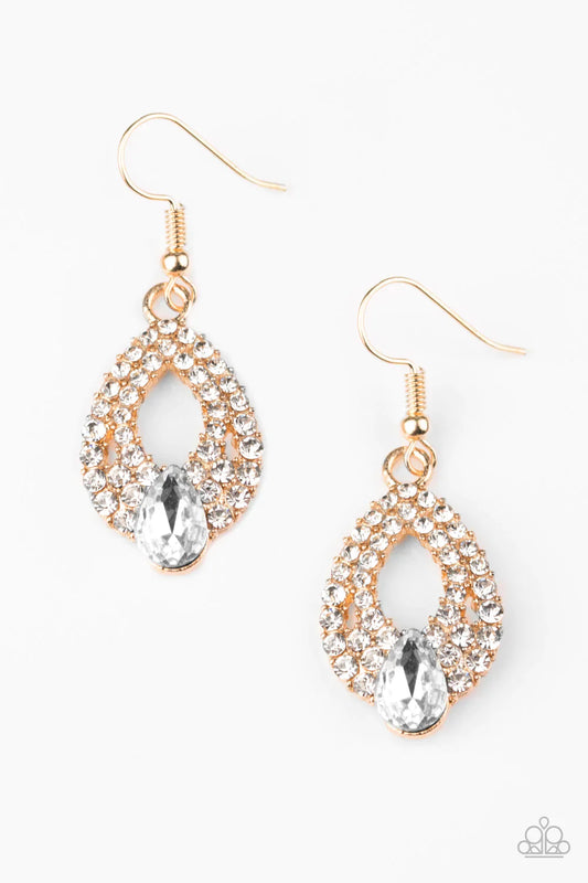 Paparazzi Earring ~ Glam Crush - Gold