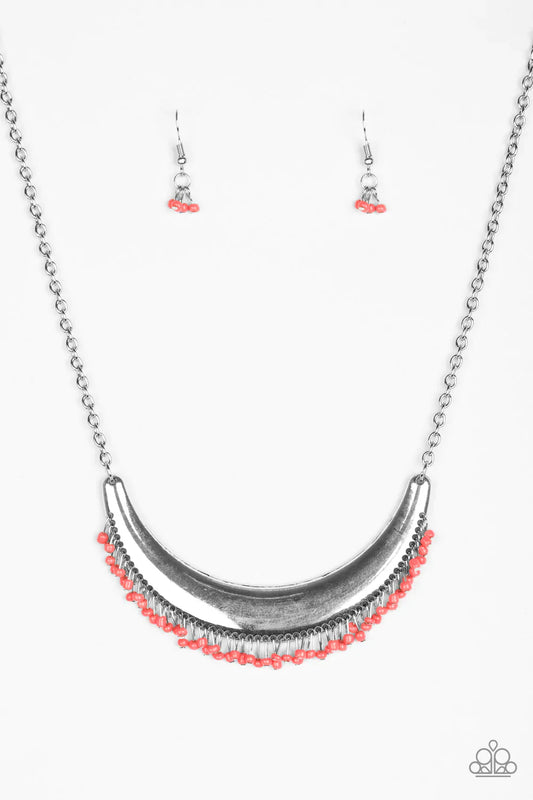Paparazzi Necklace ~ Fringe Out - Orange