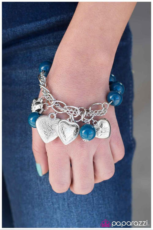 Paparazzi Bracelet ~ Heart of Hearts - Blue