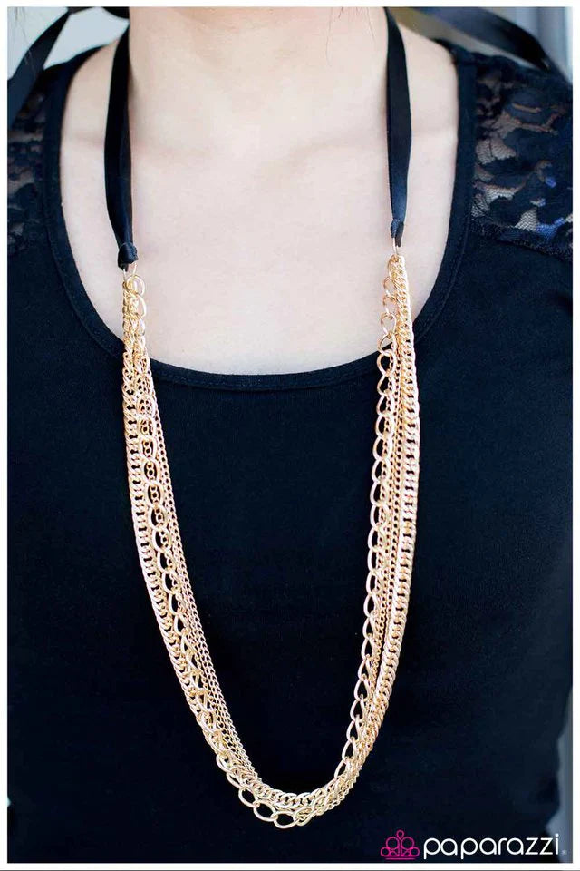 Paparazzi Necklace ~ Golden Collision - Gold
