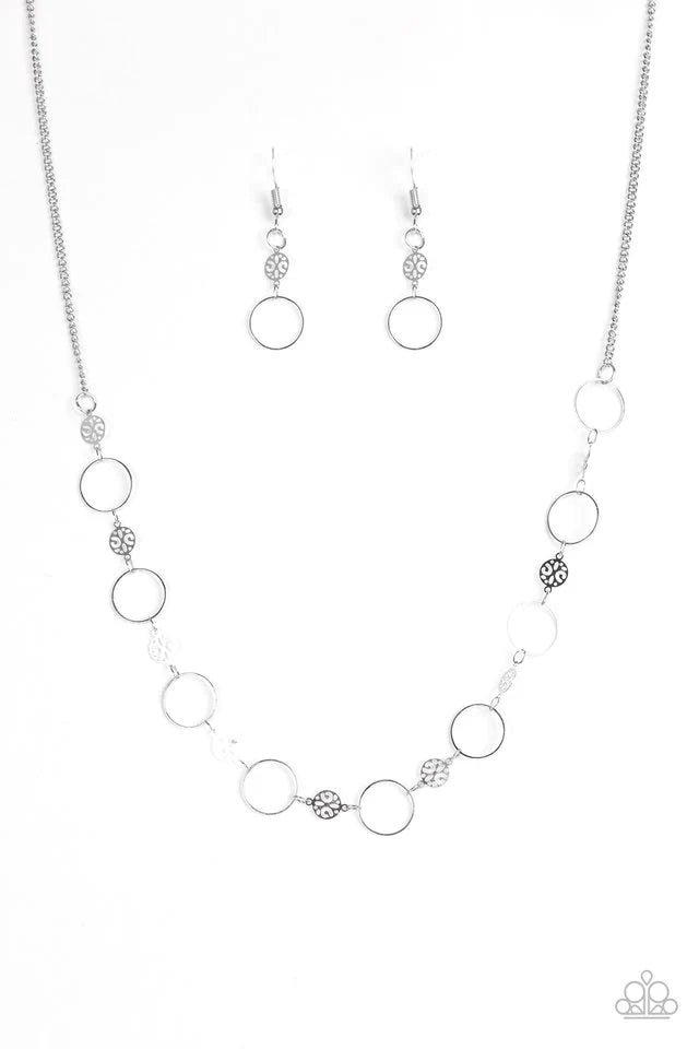 Paparazzi Necklace ~ Demurely Dainty - Silver