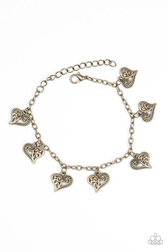 Paparazzi Bracelet ~ Turn Up The HEART - Brass