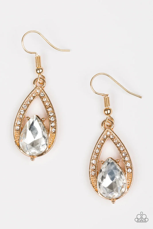 Paparazzi Earring ~ Gatsby Grandeur - Gold