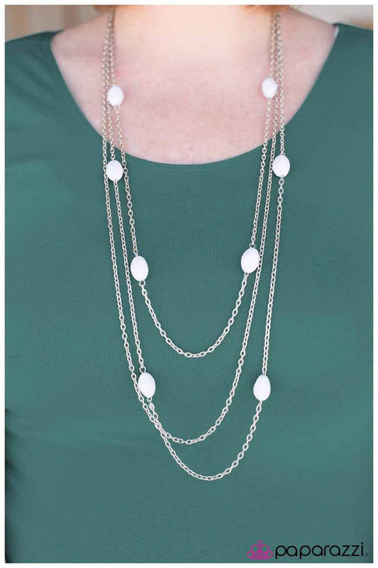 Paparazzi Necklace ~ Egging Me On - White