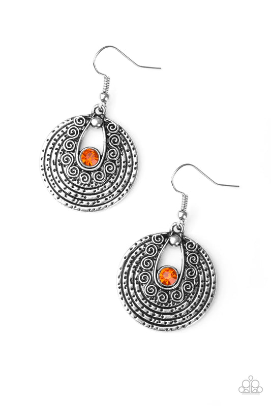 Paparazzi Earring ~ Majestically Mayan - Orange