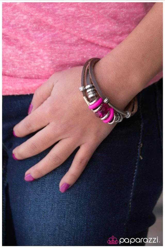 Paparazzi Bracelet ~ Show Them What You Are Made Of - Pink