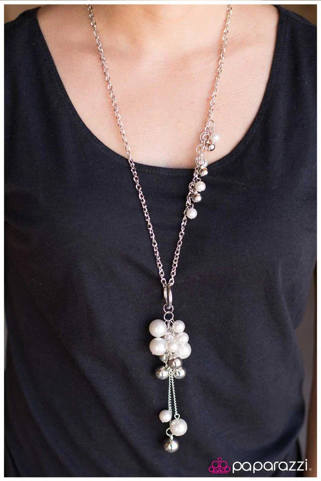 Paparazzi Necklace ~ Life Of The Party - White