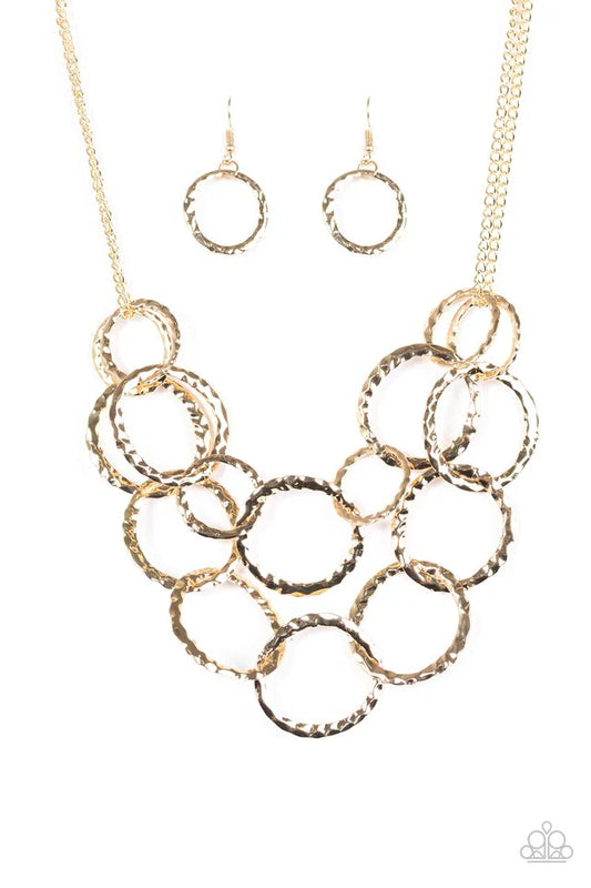 Paparazzi Necklace ~ Radiant Ringmaster - Gold