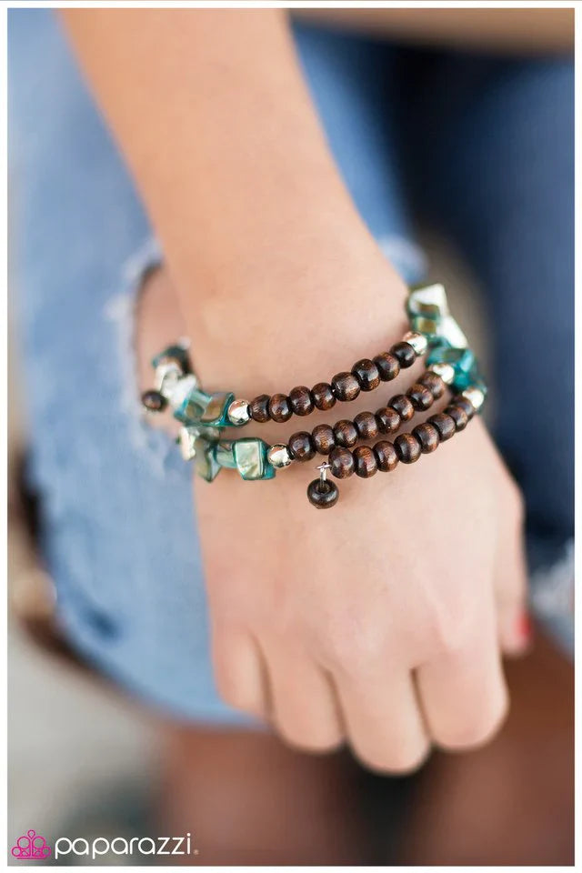 Paparazzi Bracelet ~ Downward Spiral - Blue