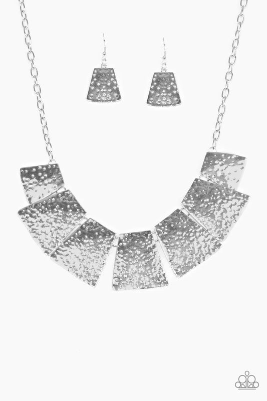 Paparazzi Necklace ~ Here Comes The Huntress - Silver