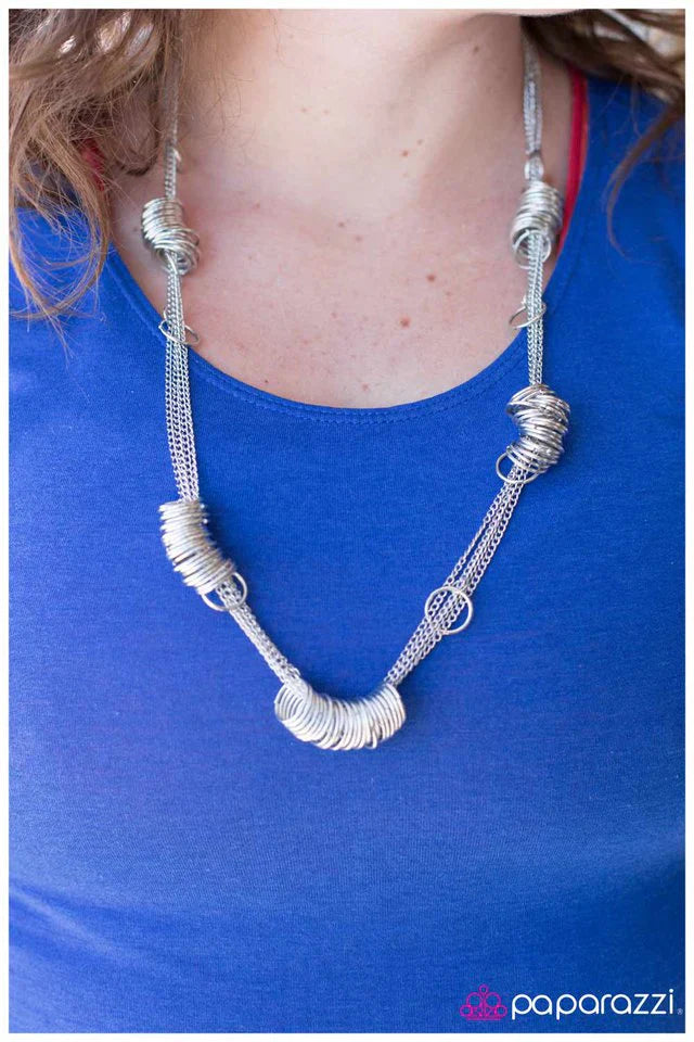 Paparazzi Necklace ~ That Has A Nice Ring To It - Silver