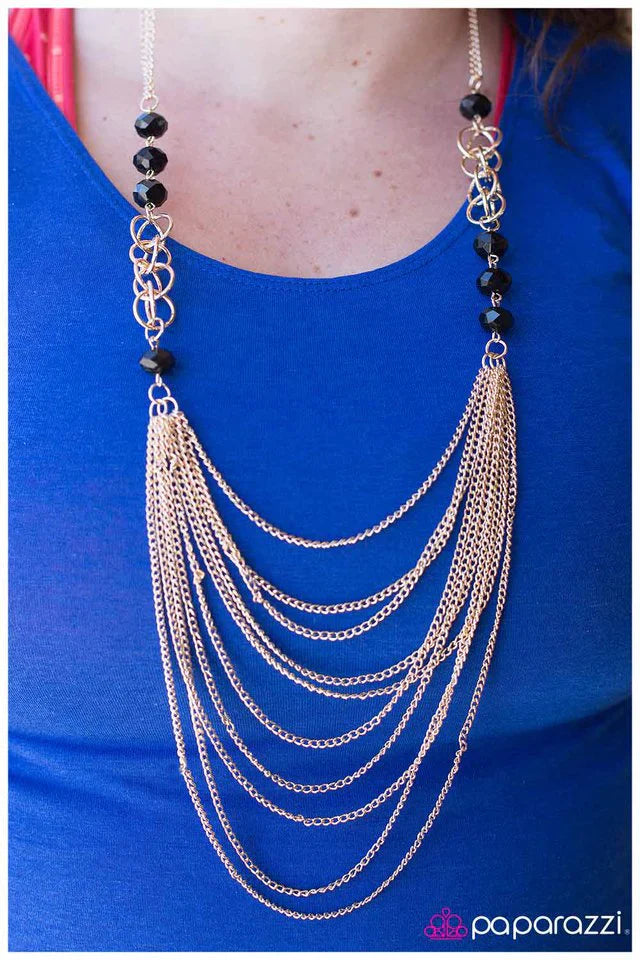 Paparazzi Necklace ~ Cloaked In Confidence - Gold