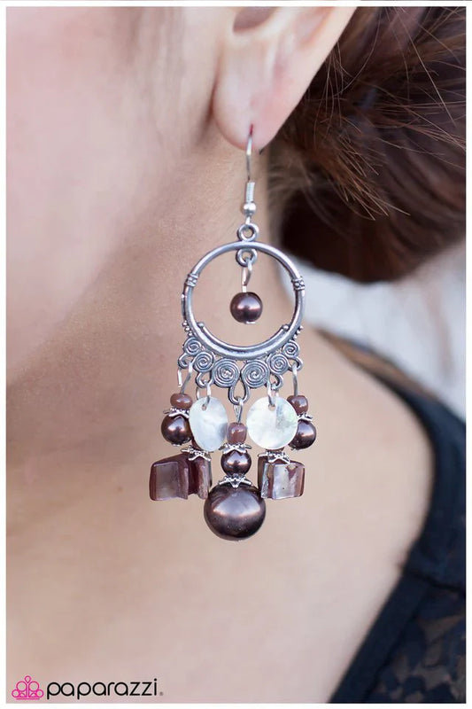 Paparazzi Earring ~ Beachy Keen - Brown