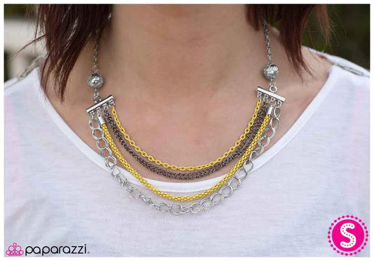 Paparazzi Necklace ~ Bar None - Yellow