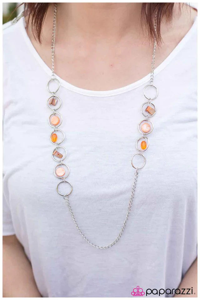 Paparazzi Necklace ~ Do Not Shell Yourself Short - Orange