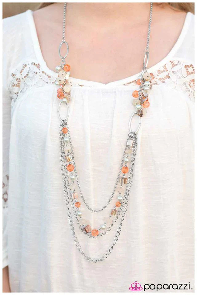 Paparazzi Necklace ~ Well, I Was In the Area - Orange