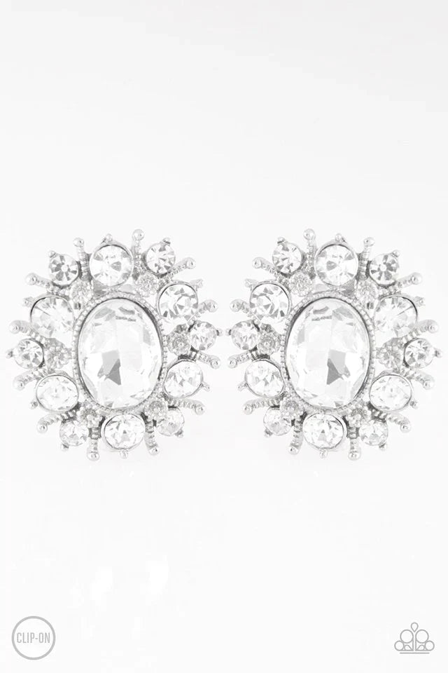 Paparazzi Earring ~ Serious Star Power - White