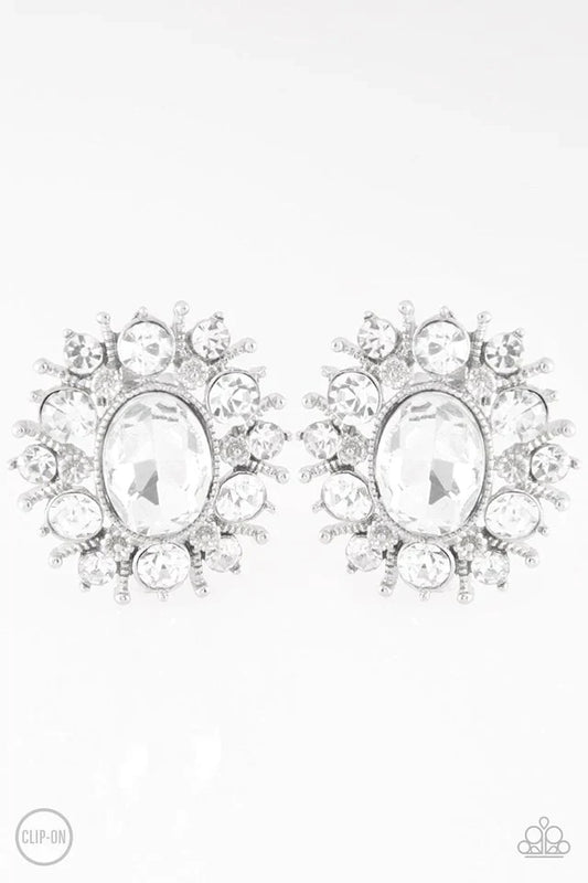 Paparazzi Earring ~ Serious Star Power - White