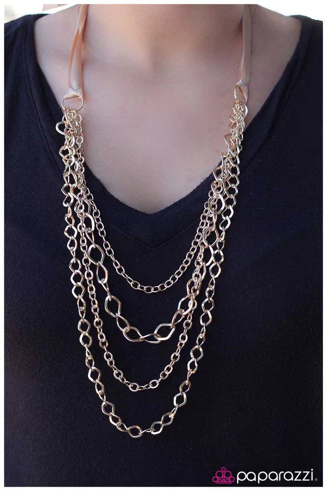 Paparazzi Necklace ~ No Strings Attached - Gold