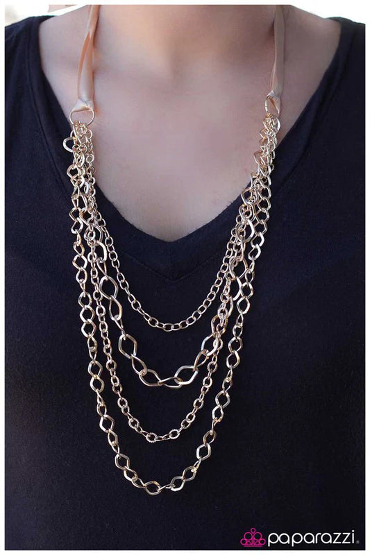 Paparazzi Necklace ~ No Strings Attached - Gold