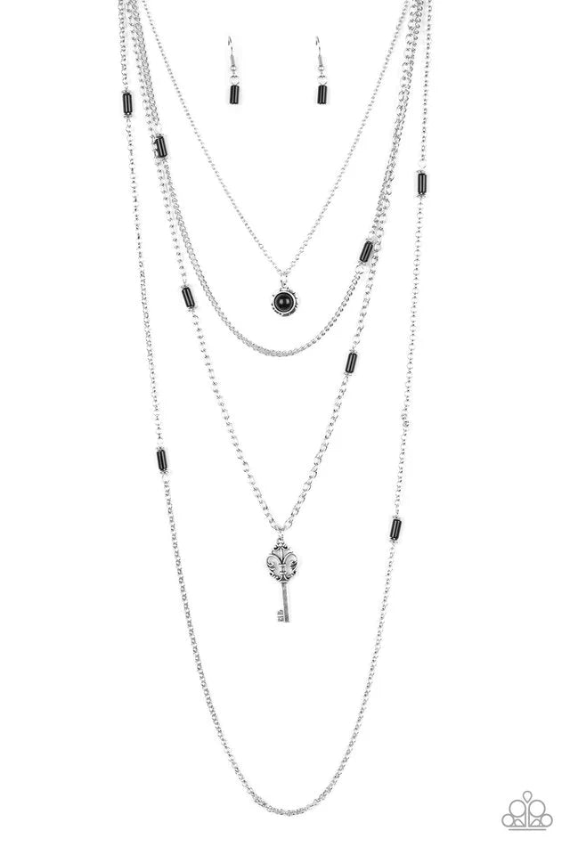 Paparazzi Necklace ~ Key Keynote - Black