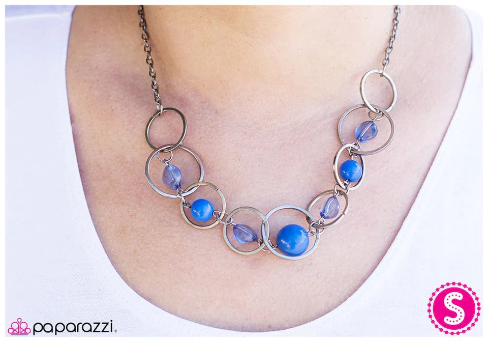 Paparazzi Necklace ~ Riddle Me This - Blue