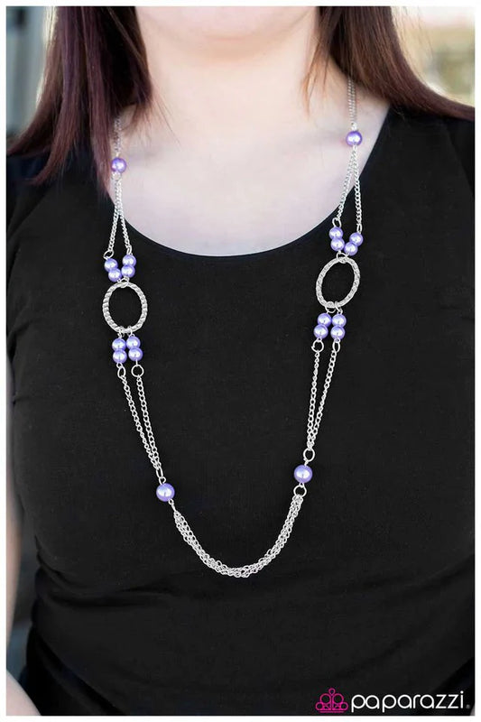 Paparazzi Necklace ~ One Step At A Time - Purple